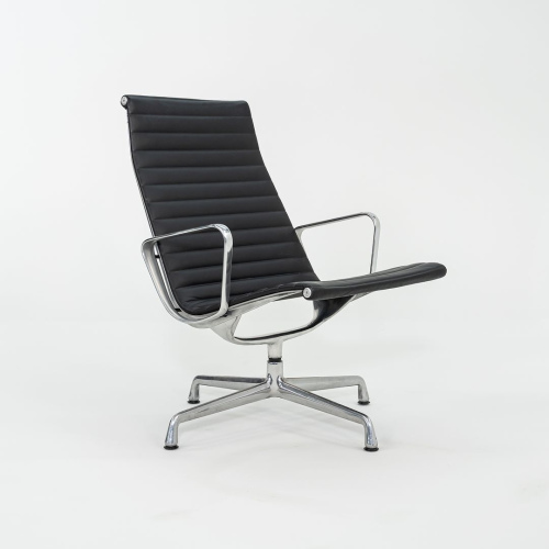 Herman Miller Eames Aluminum  Black Leather Lounge Chair (Used)